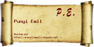 Punyi Emil névjegykártya